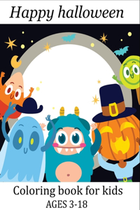 happy halloween coloring book for kids ages 3-8