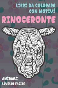 Libri da colorare con motivi - Livello facile - Animali - Rinoceronte