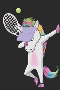 Tennis Dabbing Einhorn Notizbuch