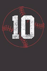 Baseball Player Jersey 10 Notebook Journal