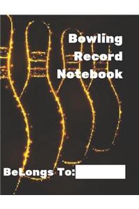 Bowling Record Notebook