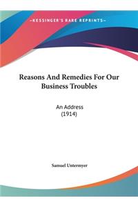 Reasons and Remedies for Our Business Troubles