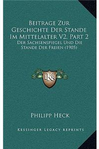 Beitrage Zur Geschichte Der Stande Im Mittelalter V2, Part 2