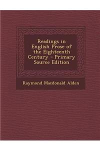 Readings in English Prose of the Eighteenth Century