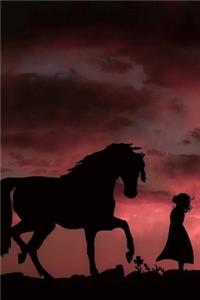 Girl and Her Horse Silhouetted Against a Sunset Journal