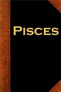 Pisces Zodiac Horoscope Vintage Journal