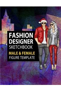 Fashion Designer Sketchbook Male & Female Figure Template