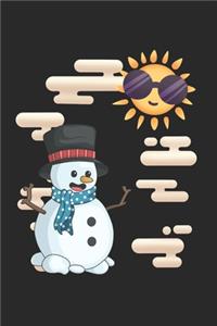 Christmas Snowman Sky Sun Notebook