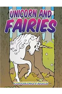 Unicorn and Fairies Coloring Pages