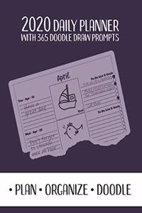 2020 Daily Planner with 365 Doodle Draw Prompts