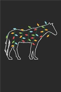 Horse with Christmas Lights - Christmas Notebook - Horse Diary - Animal Journal - Christmas Gift for Animal Lover