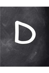 Monogram D School Composition Book Personalized Letter D Chalkboard 130 Pages