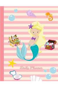 Daily Planner: 2019 - 2020 Mermaid Lexis Yearly Planner Pink Seashell Cover I January 19 - December 19 Writing Notebook Plan Days, Set Goals & Get Stuff Done