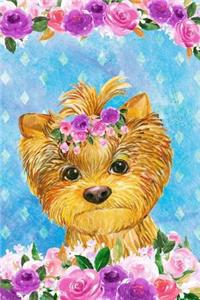 Bullet Journal Notebook for Dog Lovers Yorkshire Terrier in Flowers 4