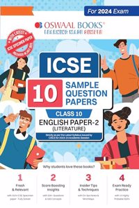 Oswaal ICSE 10 Sample Question Papers Class 10 English-2 For Board Exam 2024 (Based On The Latest CISCE/ICSE Specimen Paper)
