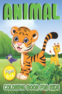Animals Coloring Book for Kids ages 6-14