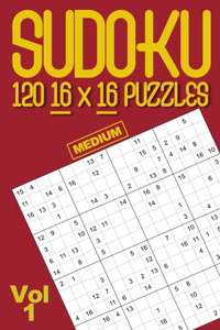 Sudoku 120 16x16 medium puzzles: A challenging Sudoku variation brain training in a handy pocket sized paperback book