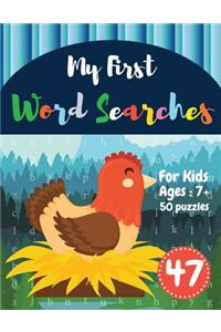 My First Word Searches: 50 Large Print Word Search Puzzles: wordsearch books for kids activity workbooks Ages 7 8 9+ hen design (Vol.47)