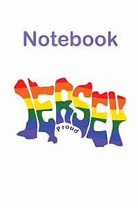 Jersey Channel Islands LGBT Gay Pride Map Notebook