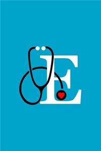 Initial E Monogram Stethoscope Journal