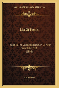 List Of Fossils