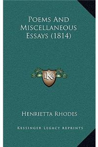 Poems And Miscellaneous Essays (1814)