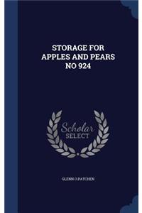 Storage for Apples and Pears No 924