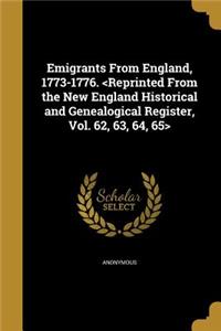 Emigrants From England, 1773-1776.