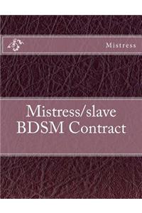 Mistress/slave BDSM Contract