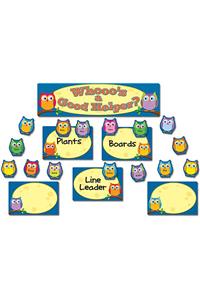 Colorful Owls Job Assignment Mini Bulletin Board Set