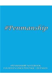 #Penmanship Notebook - fourteen lines per page, 120 pages