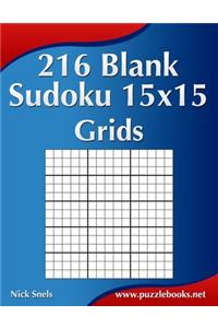 216 Blank Sudoku 15x15 Grids