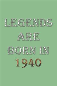 Legends Are Born In 1940 Notebook