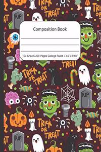 Composition Book College Rule, Halloween