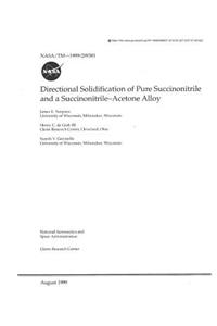 Directional Solidification of Pure Succinonitrile and a Succinonitrile-Acetone Alloy