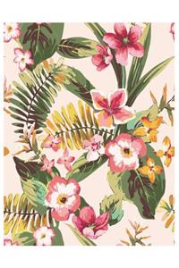 Vintage Tropical Floral Journal - Oversized 8.5x11, 150 Page Lined Blank Journal Notebook