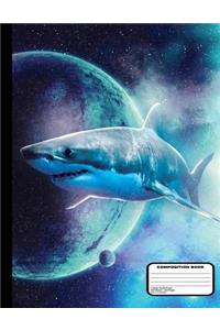 Killer Sharks in Outer Space Composition Notebook College Ruled 200 Pages / 100 Sheets, 8-1/2