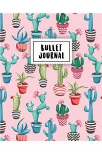 Bullet Journal: The Colorful Cactus Flower 150 Dot Grid Pages (Size 8x10 Inches) with Bullet Journal Sample Ideas: The Colorful Cactus Flower 150 Dot Grid Pages (Size 8x10 Inches) with Bullet Journal Sample Ideas