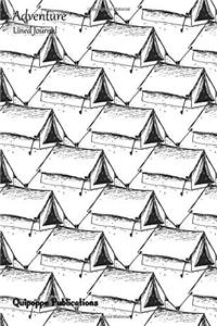 Adventure Lined Journal: Medium Lined Journaling Notebook, Adventure Just Tents Pattern Cover, 6x9, 130 Pages