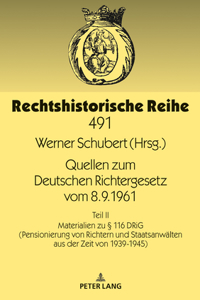 Quellen Zum Deutschen Richtergesetz Vom 8.9.1961