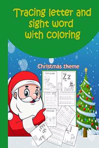 Tracing letter and sight word with coloring
