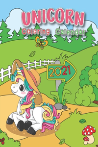 Unicorn Coloring Calendar 2021
