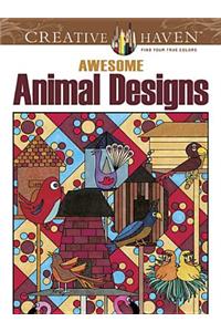 Creative Haven Awesome Animal Designs Coloring Book