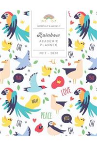 Monthly & Weekly Rainbow Academic Planner 2019 - 2020