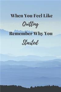 When You Feel LIke Quitting, Remember Why You Started