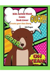 Kids Animal Blank Comic Book Cover Create your Own Story 100 Pages
