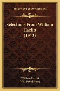 Selections from William Hazlitt (1913)