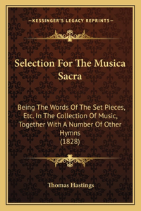 Selection For The Musica Sacra