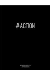 Notebook for Cornell Notes, 120 Numbered Pages, #ACTION, Black Cover