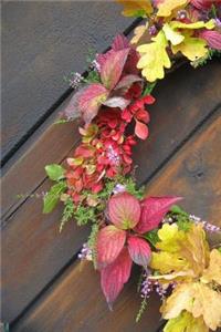 View of a Wreath of Colorful Autumn Leaves Journal